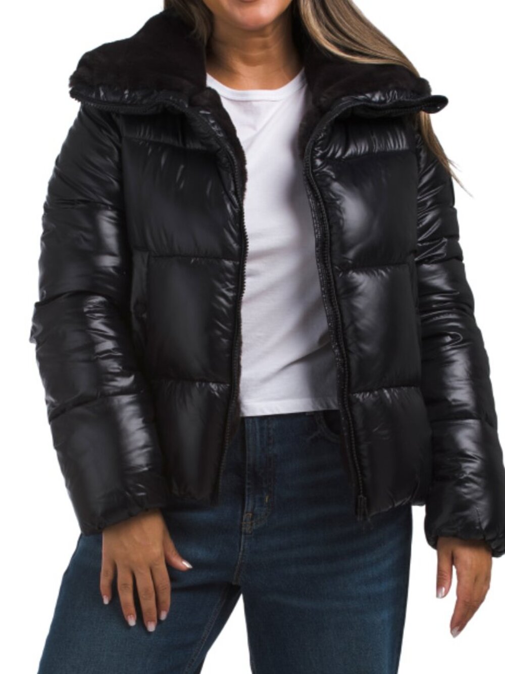 SAVE THE DUCK Moma Faux Fur Lined Puffer Coat